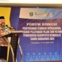 Teks foto : Bupati Bengkalis diwakili Sekretaris Daerah Bustami HY buka gelar forum diskusi terkait prosedur pelayanan pajak dan retribusi daerah melalui Badan Pendapatan Daerah, Jum'at (15/4/2022).