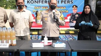 Polres Kediri Kota Gagalkan Peredaran Ribuan Liter Miras
