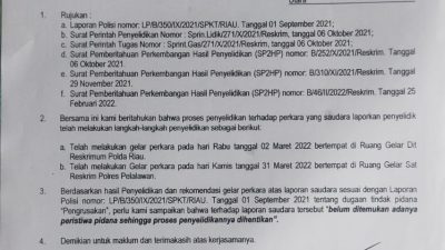 Didugan Pengerusakan Gereja GLKRI di SP3kan Seperti Apa Proses Hukumnya Di Polres Pelalawan?