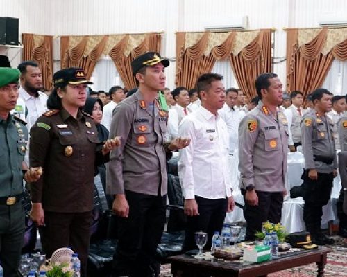 Bersama Forkopimda, Polres Rohil Ikuti, Launching Polisi RW Polda Riau Se Riau Secara Virtual