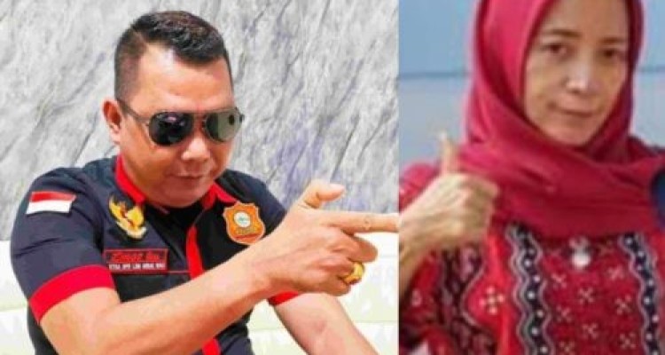 Ket : (Kiri) Ketua LSM Gerak Riau, Emos Gea & (Kanan) Kepala Bidang Kominfo Kabupaten Kampar Sekaligus Menjabat Sebagai Kuasa Pengguna Anggaran, SI, (Sumber Foto/Ist).