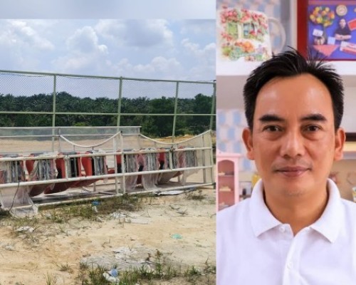 Bench Lapangan Sepak Bola Yang Telah Hancur Dan Tidak Terurus & Kadispora Kota Pekanbaru, Hazli Fendriyanto.