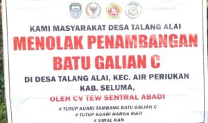 Warga Desa Talang Alai Tolak Penambangan Galian C