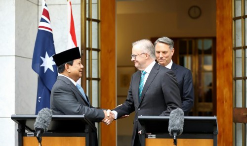 Menhan Prabowo dan PM Australia Bahas Penguatan Hubungan Bilateral di Canberra