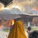 Pasar Kuok Hangus Terbakar, Warga Panik Tak Ada Petugas Damkar Datang