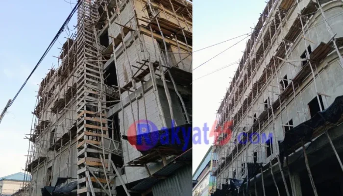 Diduga Tanpa APD, Pekerja Bangunan Morison Hotel Bengkalis Terjatuh dari Lantai Tiga