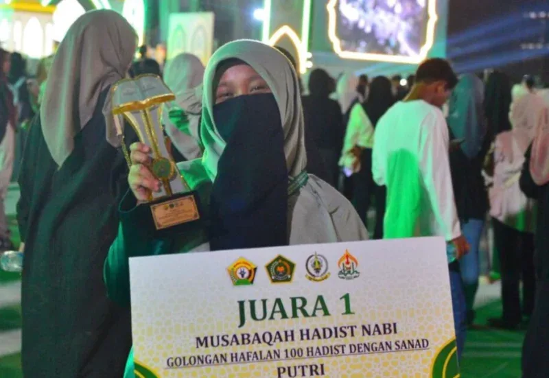 Nayya Melhanie Asal Bengkalis Raih Juara 1 Nasional Hafalan 100 Hadis di STQH Kendari