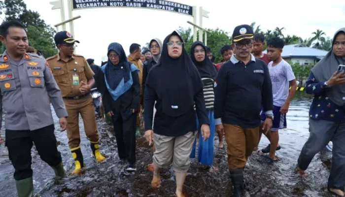 Bupati Siak Afni Zulkifli Tinjau Lokasi Banjir di Koto Gasib