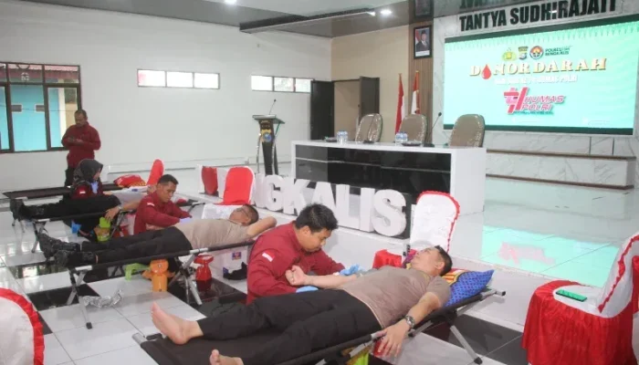 Setetes Darah Selamatkan Nyawa, Polres Bengkalis Donor Darah di Hari Humas Polri