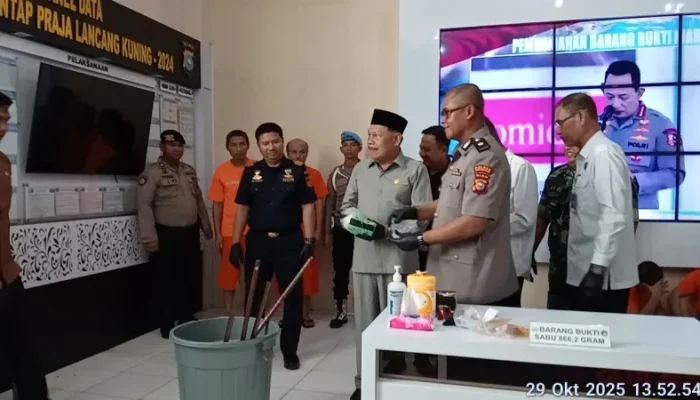 Polres Bengkalis Ikuti Pemusnahan Barang Bukti Narkoba Serentak Dipimpin Presiden Prabowo