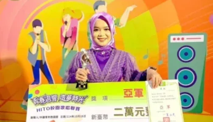 Mahasiswi Asal Riau Juara Lomba Menyanyi di Taiwan, Harumkan Nama Indonesia