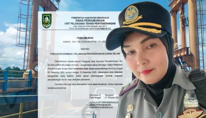 Dermaga 1 Sungai Selari Bengkalis Ditutup Sementara untuk Perbaikan