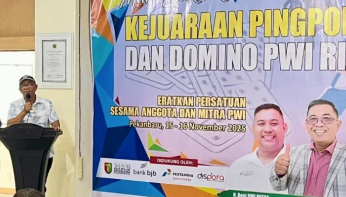 PWI Riau Buka Kejuaraan Tenis Meja dan Domino, Ratusan Wartawan Antusias Ikut