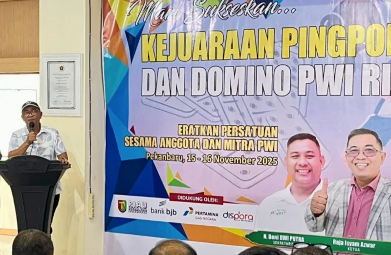 PWI Riau Buka Kejuaraan Tenis Meja dan Domino, Ratusan Wartawan Antusias Ikut