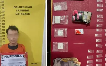 Polres Siak Ringkus Pengedar Shabu di Tualang, 47 Paket Diamankan