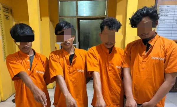 Pesta Sabu Terbongkar di Tapung Hilir, Empat Pemuda Diciduk Bersama 24,58 Gram Barang Bukti