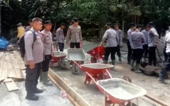 Polri dan Pemda Bangun Huntara untuk Korban Bencana Bayang Utara Pesisir Selatan
