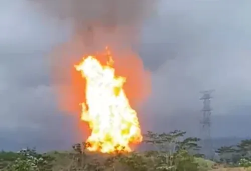 Diduga Pipa Gas TGI Meledak, Jalur Lintas Timur Jambi–Riau Lumpuh Total