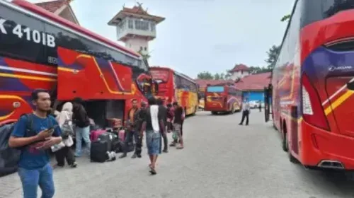 Arus Balik Nataru Memuncak, Terminal BRPS Pekanbaru Kian Ramai