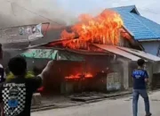 Api Mengamuk di Jalan Pemda Pelalawan, Enam Pintu Rumah Petak Hangus