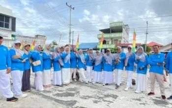 Semangat HAB ke-80, MTs YPPI Bengkalis Tampil Kompak Ikuti Jalan Santai Kemenag