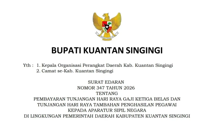 TPP dan THR ASN Kuansing Rp90 Miliar, Bupati Minta Dibanjakan di Pasar Lokal