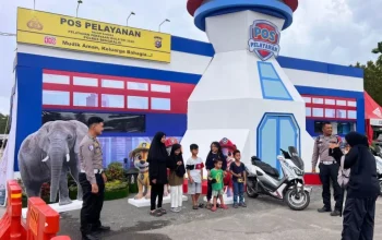 Arus Mudik di Posyan PAW Patrol Bengkalis Jadi Ruang Ceria Anak-Anak Bertemu Polisi