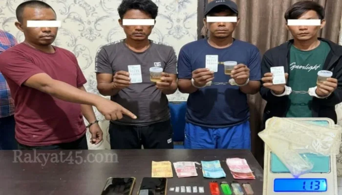 Operasi Senyap Tengah Malam Ungkap Rantai Sabu di Rupat, Empat Pria Diamankan