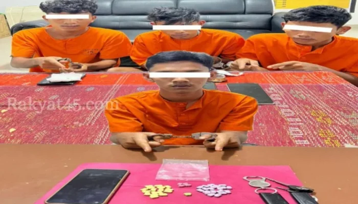 Pesta Ekstasi Digagalkan, 3 Pemuda dan 1 Pengedar Beserta 42 Butir Pil Haram Diamankan