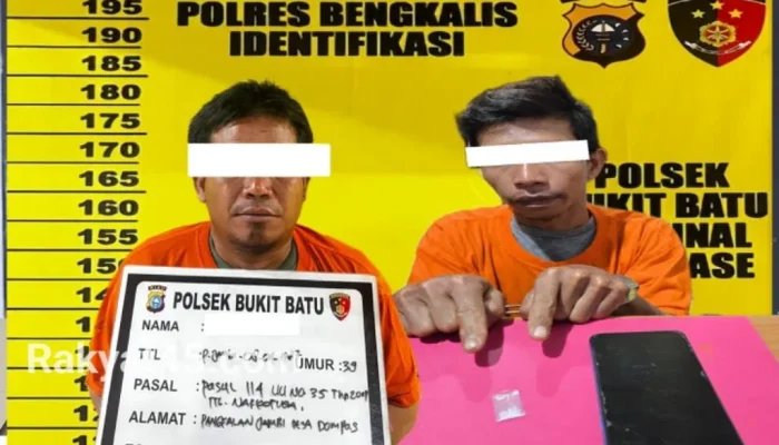 Penggerebekan di Siak Kecil, Dua Tersangka Sabu Diamankan Polsek Bukit Batu