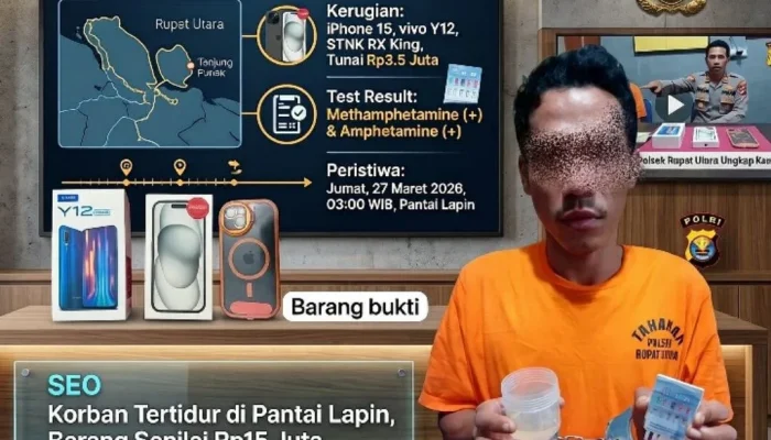 Korban Tertidur di Pantai Lapin, Barang Rp15 Juta Digondol Pelaku yang Positif Narkoba