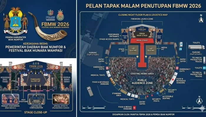 Malam Penutupan Festival Biak Munara Wampasi 2026 Siap Meriah, Warga Diajak Padati Lapangan Cenderawasih