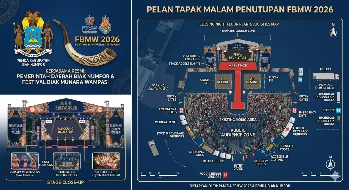 Malam Penutupan Festival Biak Munara Wampasi 2026 Siap Meriah