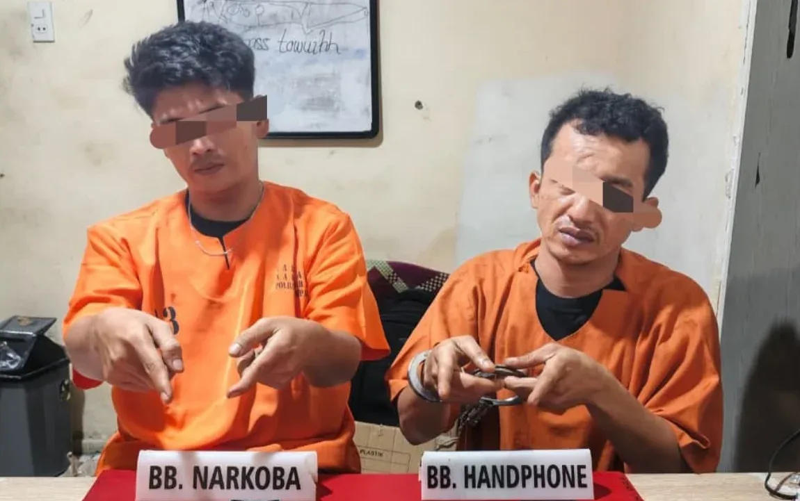 Digerebek di Kamar, Dua Pria Positif Sabu Ditangkap Polres Kampar