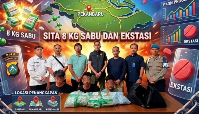 Jaringan Narkotika Terbongkar, Satresnarkoba Polres Bengkalis Sita 8 Kg Sabu dan Ekstasi