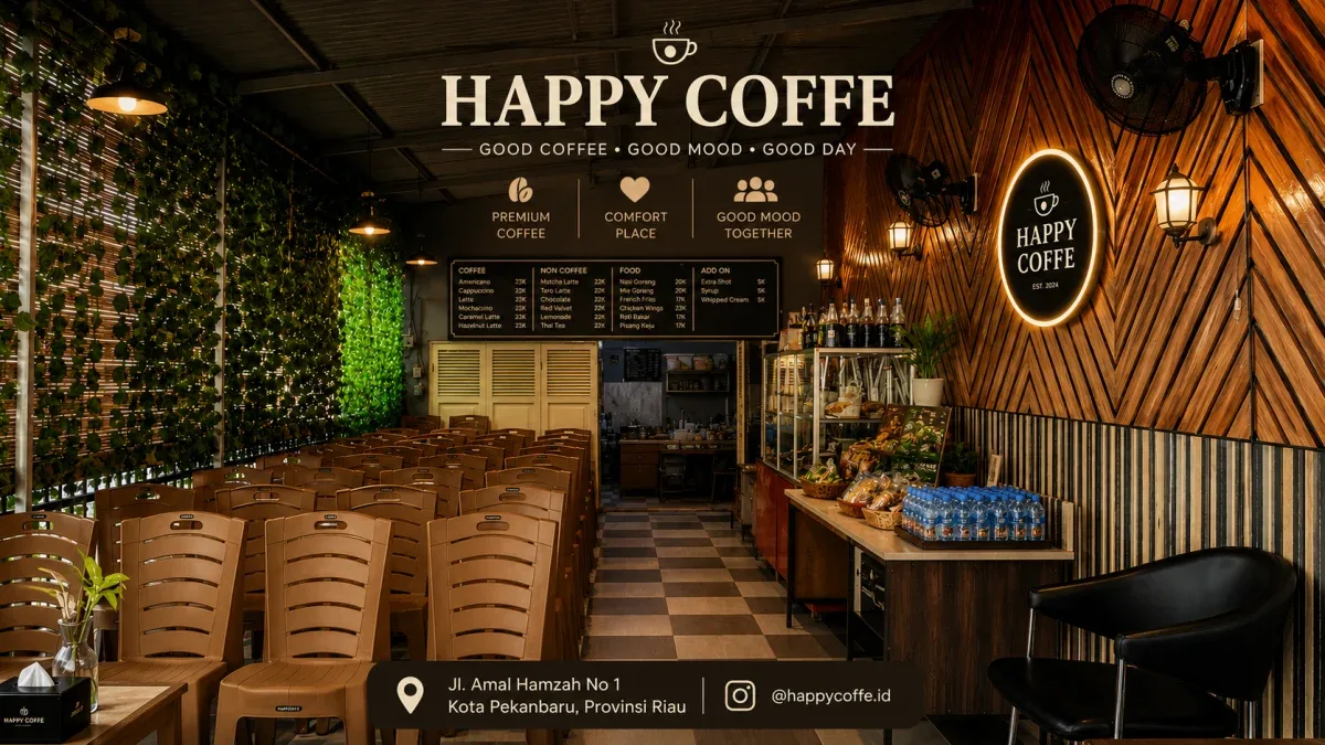 Happy Coffee Hadir di Pekanbaru, Menu Mulai Rp10 Ribu dengan Konsep Unik