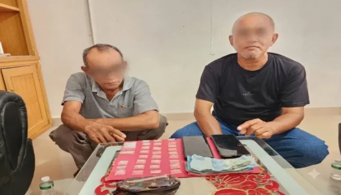 Polsek Mandau Bekuk Dua Pria, Puluhan Paket Sabu Gagal Beredar di Bathin Solapan