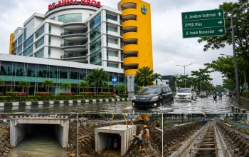 Pemprov Riau dan Pemko Pekanbaru Bangun Box Culvert, Banjir Jalan Sudirman Ditargetkan Berakhir
