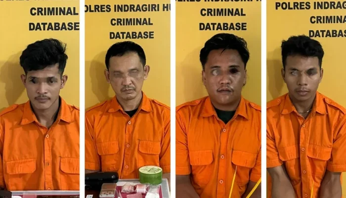 Polres Inhu Ringkus Empat Pengedar Narkoba, Dua Oknum PNS dan Seorang Satpam Ditangkap