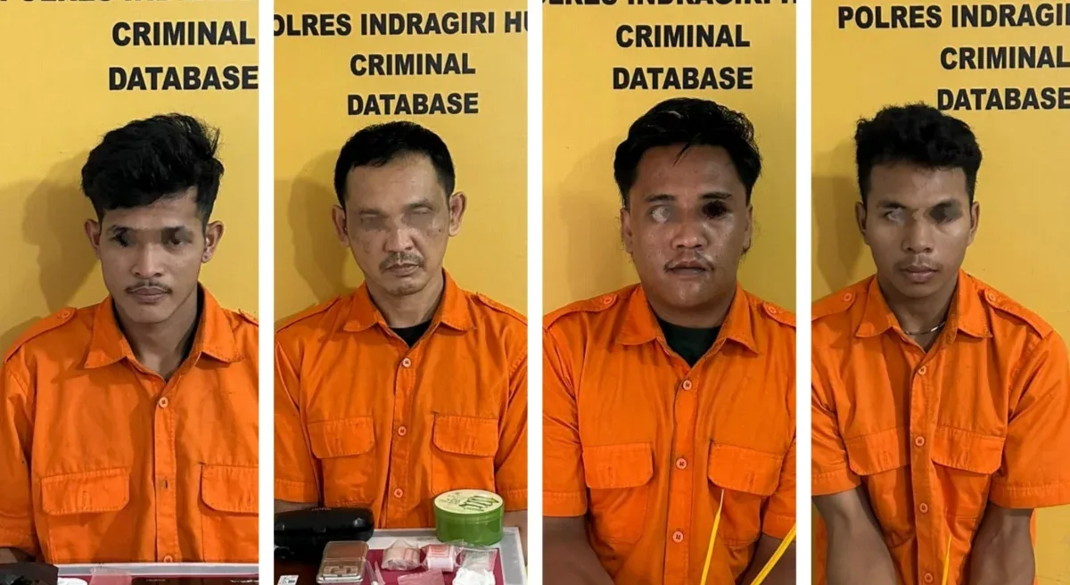 Polres Inhu Ringkus Empat Pengedar Narkoba