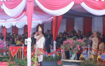 HUT ke-81 RI di Pekanbaru, Agung Nugroho Pimpin Penurunan Bendera