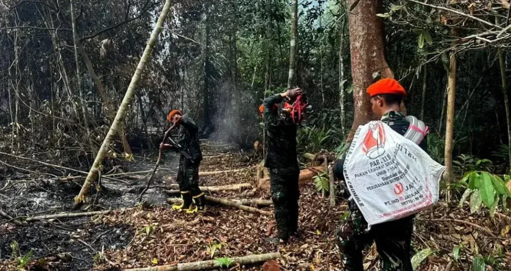 Lanud Roesmin Nurjadin Terjunkan Tim Alfa Padamkan Karhutla