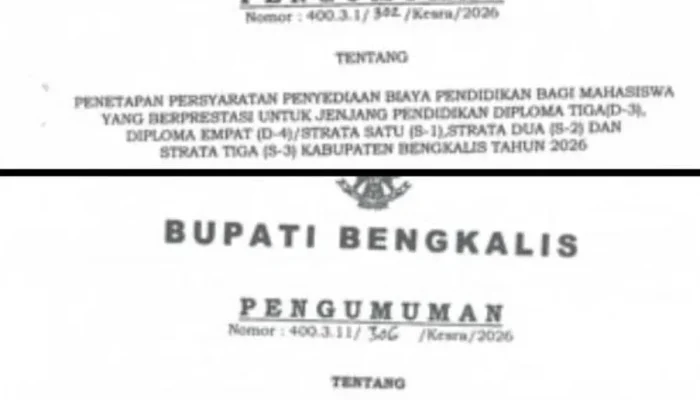 Pemkab Bengkalis Buka Beasiswa 2026 untuk Penghafal Al-Qur’an dan Mahasiswa Berprestasi