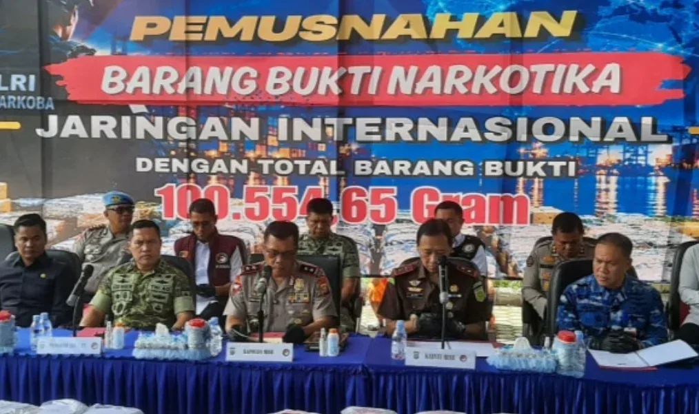 Polda Riau Musnahkan 100 Kg Narkoba